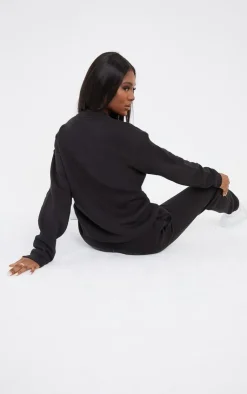 PrettyLittleThing Black Sweatsuits*Tall Ultimate Oversize Sweatshirt