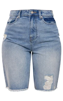 Tall Blue Denim Ripped Jorts