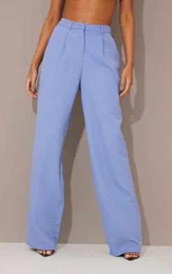Discount PrettyLittleThing Tall High Waisted Suit Pants Blue