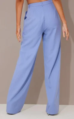 Discount PrettyLittleThing Tall High Waisted Suit Pants Blue