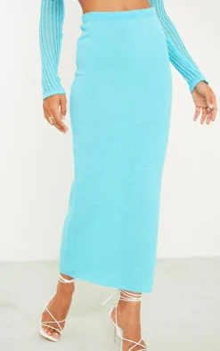 Best PrettyLittleThing Tall Knitted Midaxi Skirt Blue