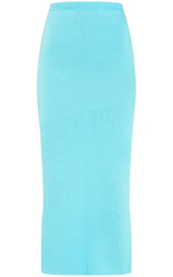 Best PrettyLittleThing Tall Knitted Midaxi Skirt Blue