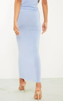 Discount PrettyLittleThing Tall Low Rise Slinky Midaxi Skirt Blue