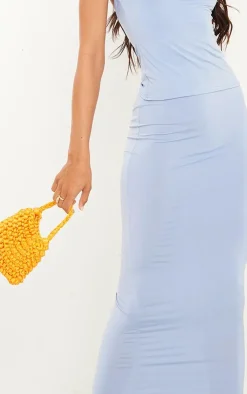Discount PrettyLittleThing Tall Low Rise Slinky Midaxi Skirt Blue