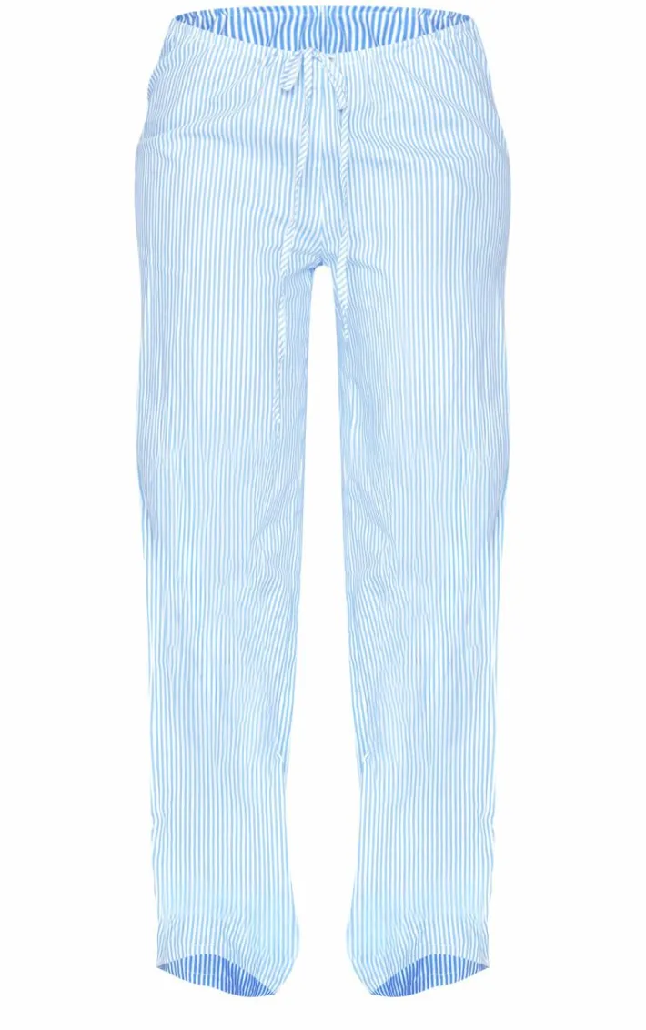 Tall Blue Pinstripe Low Rise Drawstring Waist Pants