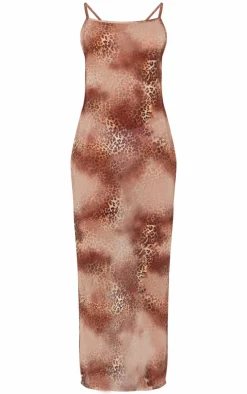 Tall Chiffon Leopard Tie Back Maxi Dress-PrettyLittleThing New