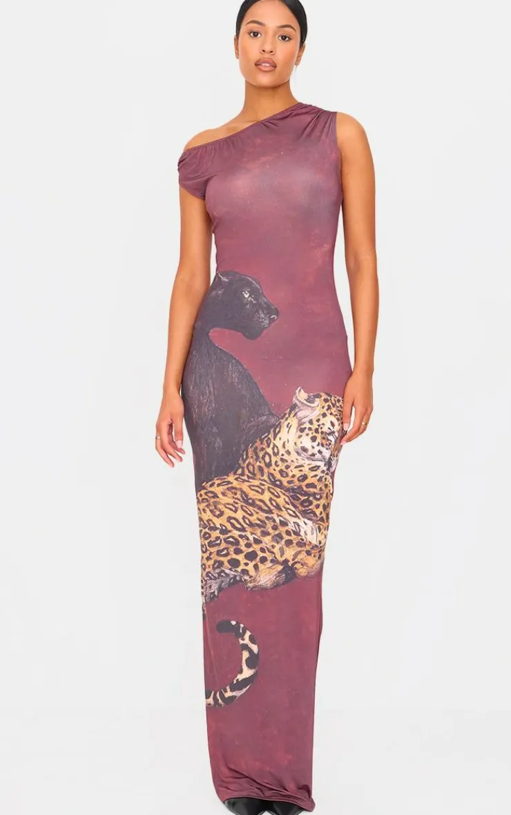 Tall Animal Print Sleeveless Maxi Dress-PrettyLittleThing Outlet