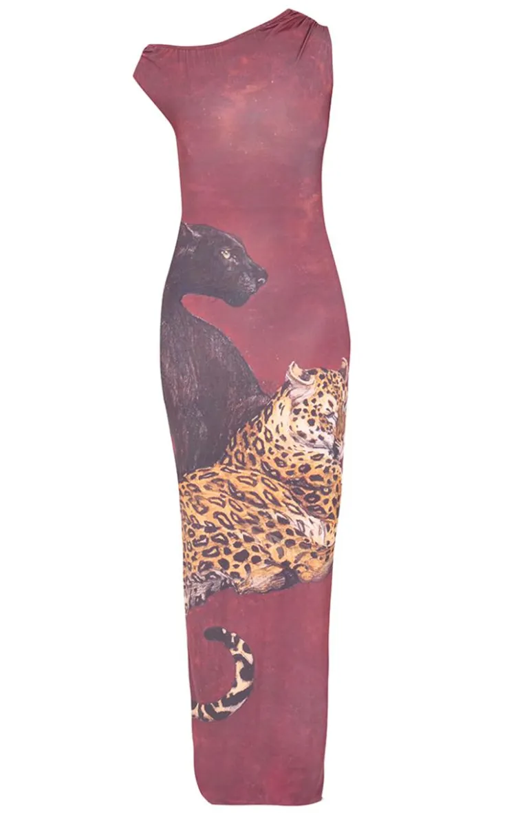 Tall Animal Print Sleeveless Maxi Dress-PrettyLittleThing Outlet