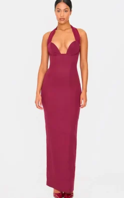PrettyLittleThing Christmas Party Dresses*Tall Bodycon Halterneck Midaxi Dress