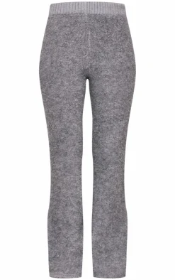Sale PrettyLittleThing Tall Contrast Textured Knit Pants Charcoal