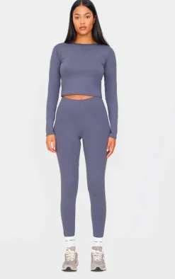 Outlet PrettyLittleThing Tall High Waisted Active Leggings Charcoal