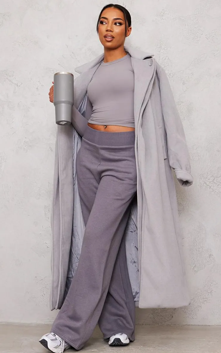 PrettyLittleThing Snatched*Tall Charcoal Snatched Sculpt Long Sleeve T Shirt