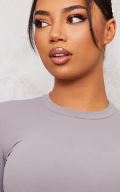 PrettyLittleThing Snatched*Tall Charcoal Snatched Sculpt Long Sleeve T Shirt