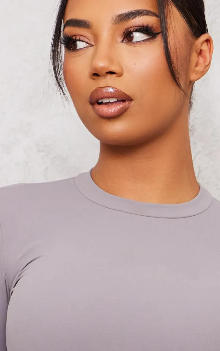 PrettyLittleThing Snatched*Tall Charcoal Snatched Sculpt Long Sleeve T Shirt