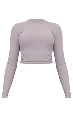 PrettyLittleThing Snatched*Tall Charcoal Snatched Sculpt Long Sleeve T Shirt