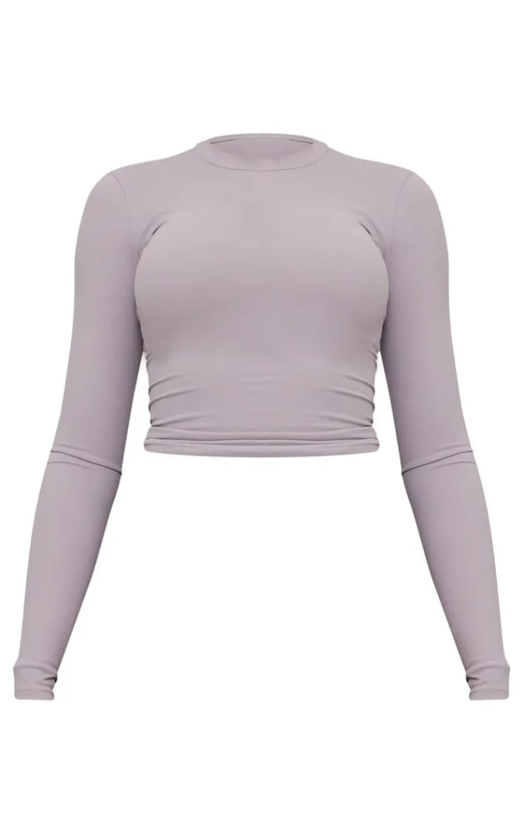 PrettyLittleThing Snatched*Tall Charcoal Snatched Sculpt Long Sleeve T Shirt