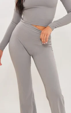 Clearance PrettyLittleThing Tall Snatched Sculpt Flare Pants Charcoal