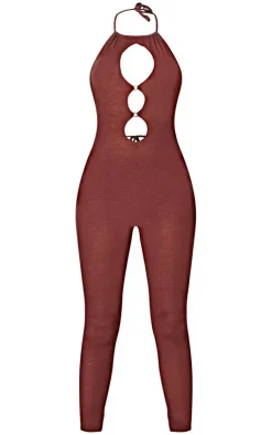 Tall Sheer Knit Cut Out Jumpsuit-PrettyLittleThing Online