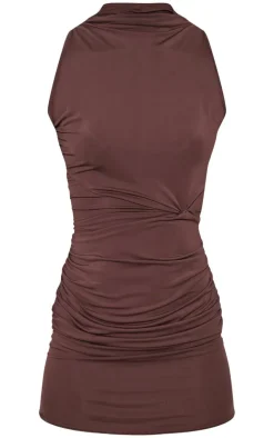 Tall Twist Ruched Front Sleeveless Mini Dress-PrettyLittleThing Outlet