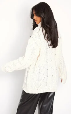 PrettyLittleThing Sweaters*Tall Chunky Cable Knit Turtle Neck Sweater