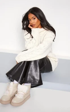 PrettyLittleThing Sweaters*Tall Chunky Cable Knit Turtle Neck Sweater