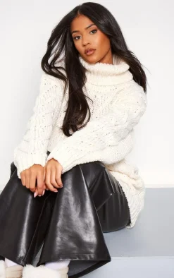 PrettyLittleThing Sweaters*Tall Chunky Cable Knit Turtle Neck Sweater