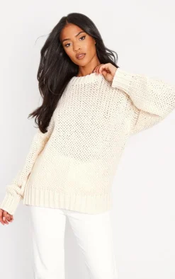 PrettyLittleThing Sweaters*Tall Chunky Knit Crew Neck Sweater
