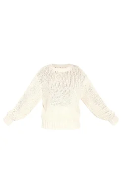 PrettyLittleThing Sweaters*Tall Chunky Knit Crew Neck Sweater