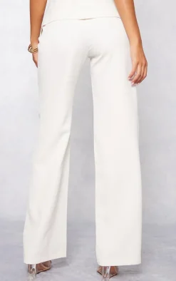Hot PrettyLittleThing Tall Elasticated Wide Leg Pants Cream