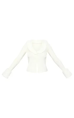 PrettyLittleThing Cardigans*Tall Faux Fur Trim Detail Knit Cardigan