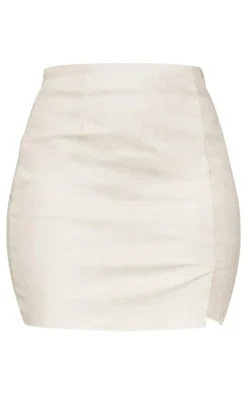 Tall Cream Faux Leather Mini Skirt