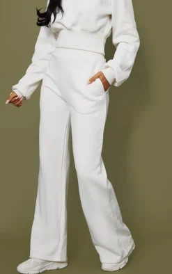 Online PrettyLittleThing Tall High Waist Wide Leg Sweatpants Cream