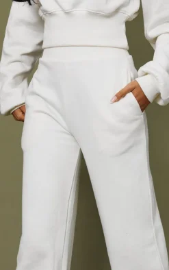 Online PrettyLittleThing Tall High Waist Wide Leg Sweatpants Cream