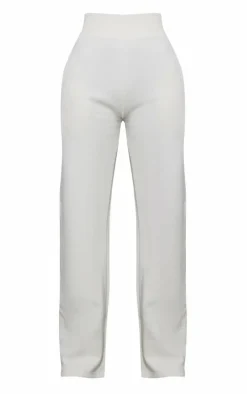 Online PrettyLittleThing Tall High Waist Wide Leg Sweatpants Cream