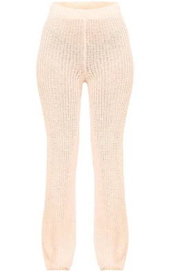 Discount PrettyLittleThing Tall Knit Flares Cream
