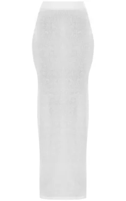 Sale PrettyLittleThing Tall Knit Maxi Skirt Cream