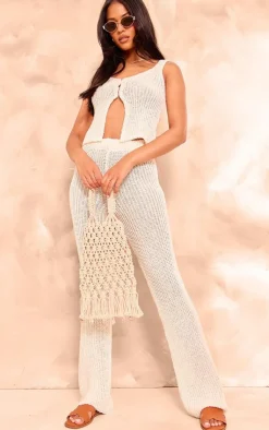 Sale PrettyLittleThing Tall Knit Vest Cream