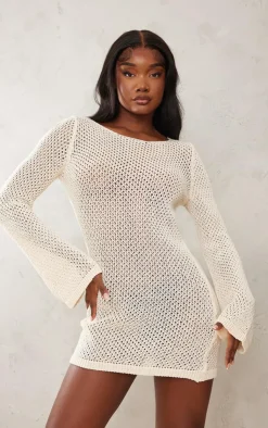 Tall Long Sleeve Knitted Mini Dress-PrettyLittleThing Discount