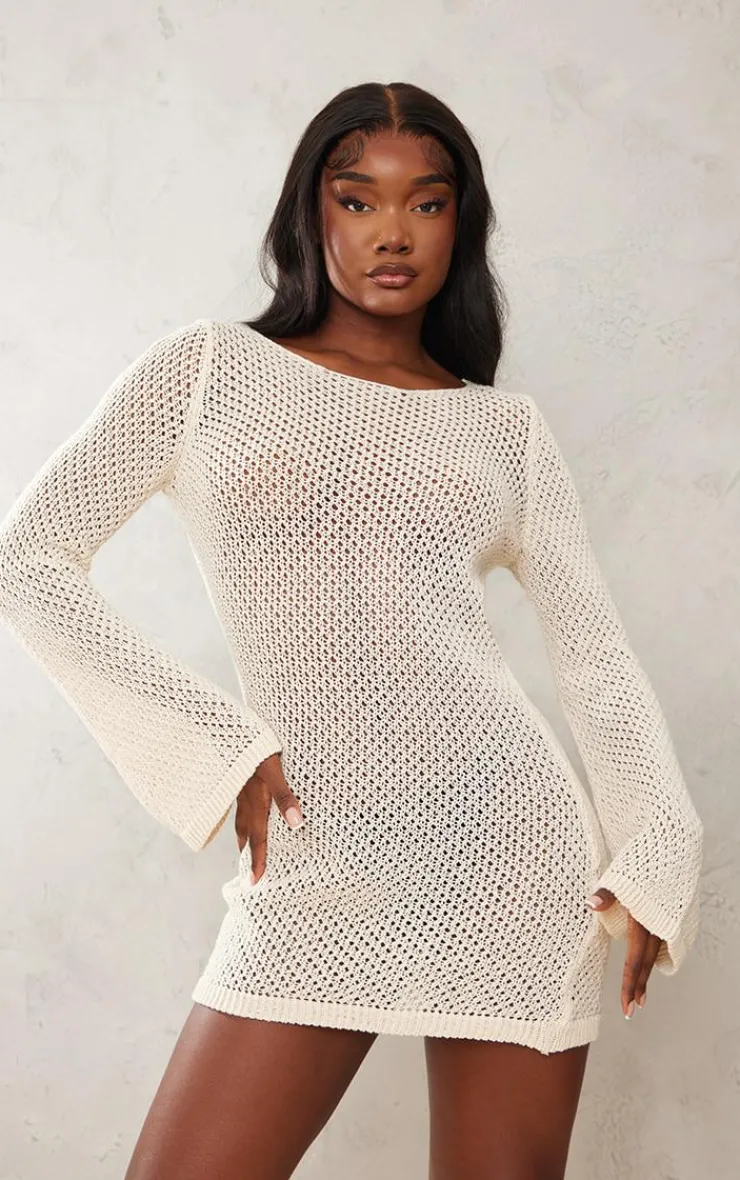 Tall Long Sleeve Knitted Mini Dress-PrettyLittleThing Discount