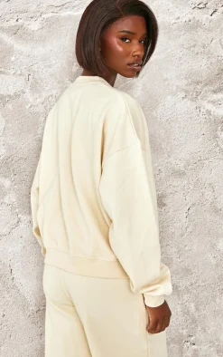 Online PrettyLittleThing Tall Notre Dame Oversized Sweatshirt Cream