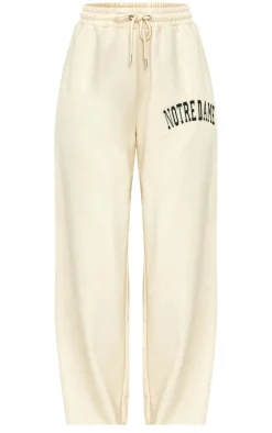 Tall Cream Notre Dame Wide Leg Sweatpants