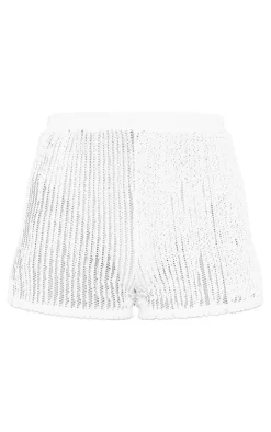 Clearance PrettyLittleThing Tall Textured Shorts Cream