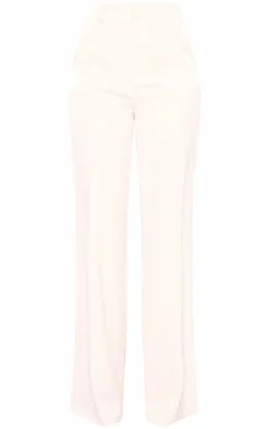 PrettyLittleThing Tall Woven Straight Leg Pants Cream