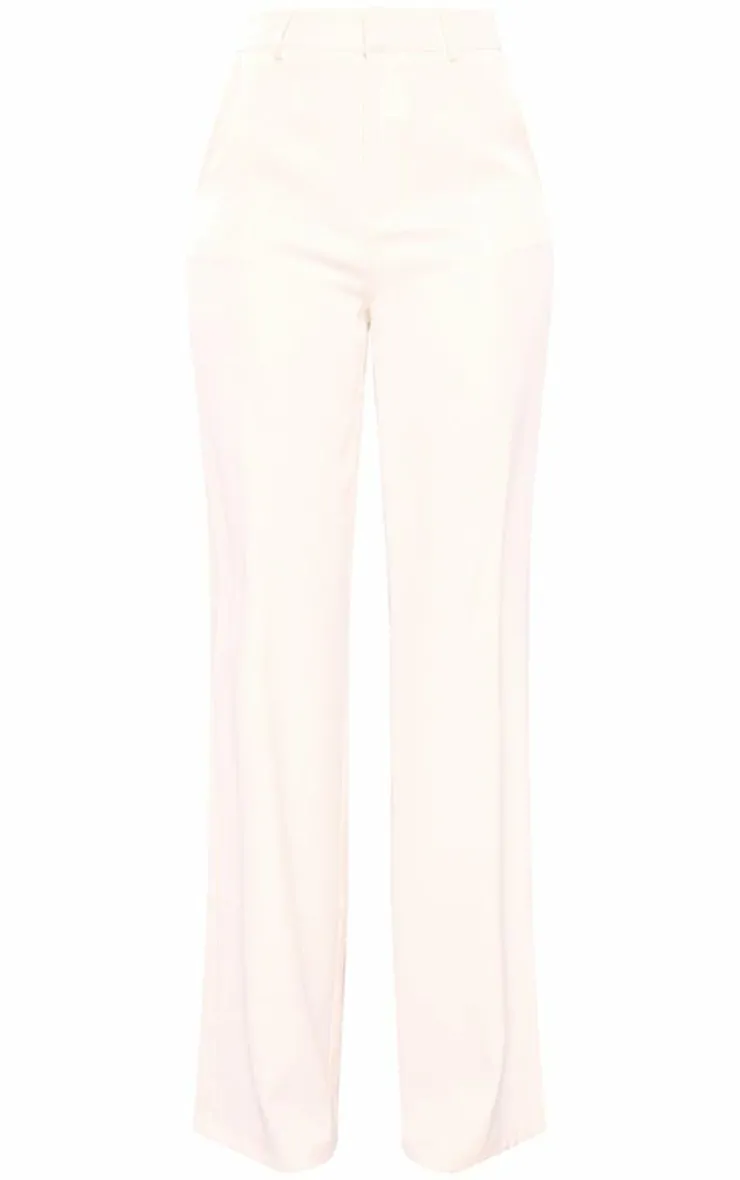 PrettyLittleThing Tall Woven Straight Leg Pants Cream