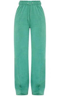 Discount PrettyLittleThing Tall Seam Detail Straight Leg Sweatpants Dark Teal