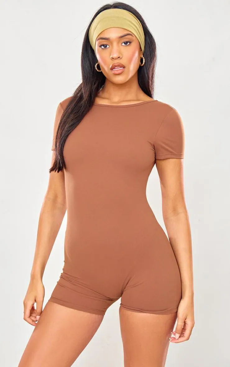 PrettyLittleThing Snatched*Tall Snatched Sculpt Scoop Open Back Romper