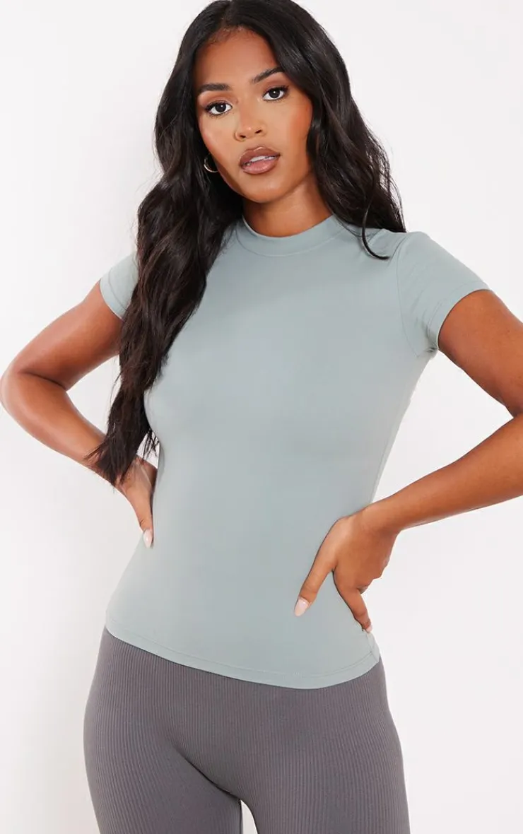 PrettyLittleThing Snatched*Tall Dusty Snatched Sculpt Short Sleeve T Shirt