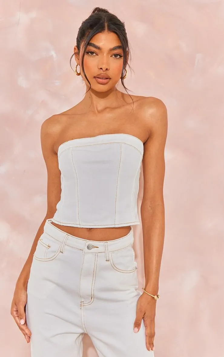PrettyLittleThing Corsets*Tall Denim Corset Top