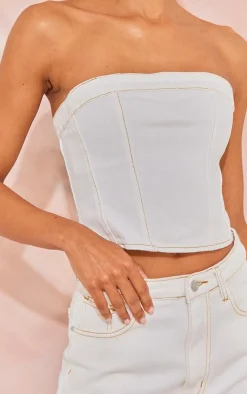 PrettyLittleThing Corsets*Tall Denim Corset Top