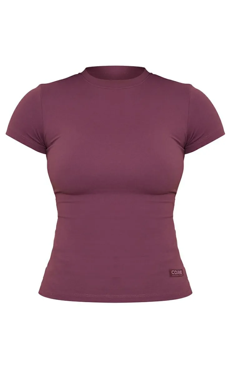 PrettyLittleThing Snatched*Tall Core Collection Tab Snatched Sculpt Short Sleeve T Shirt